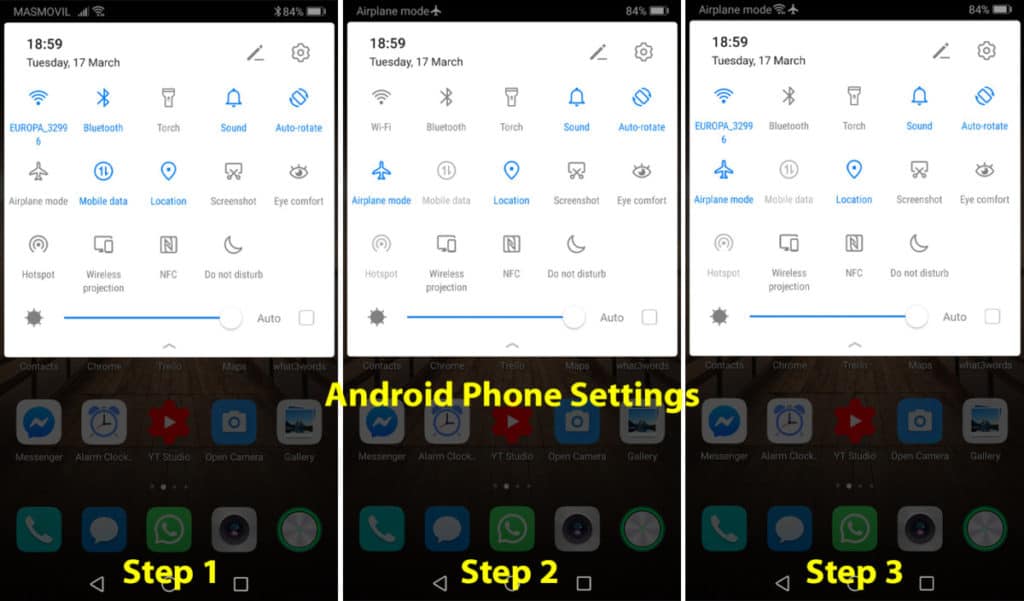 Switching on wifì in Airplane Mode on Android
