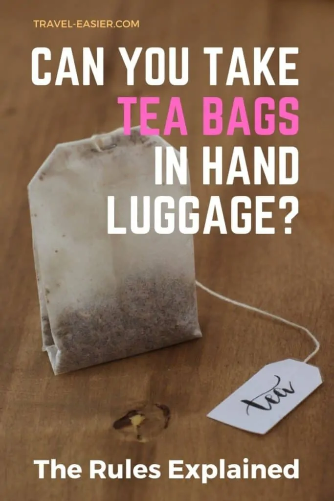 Can you take tea bags in hand luggage? Pinterest image.