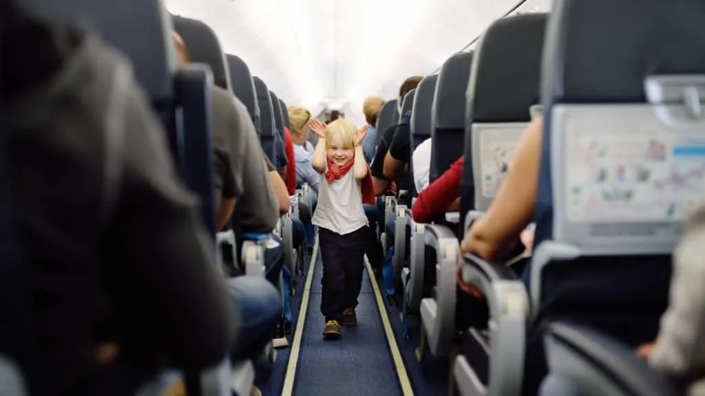 flying with children - child on a plane