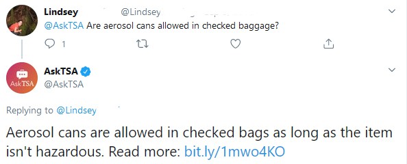 can i pack aerosol cans in checked luggage