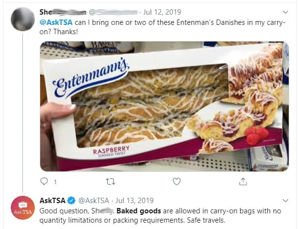 Can you bring baked goods on a plane?