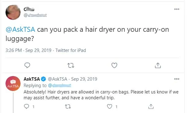 TSA hair dryer rules - bring a hair dryer in hand luggage