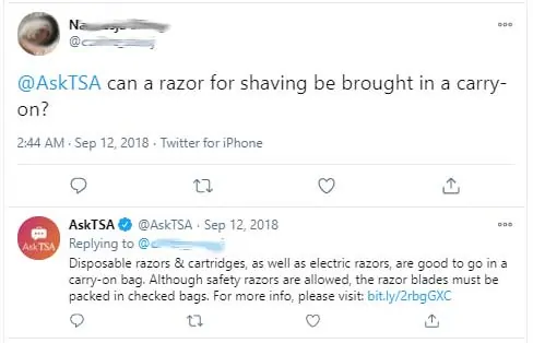 can i bring a disposable razor on a plane