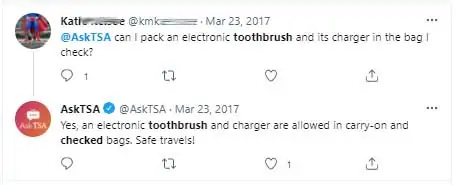 can i bring electric toothbrush on plane