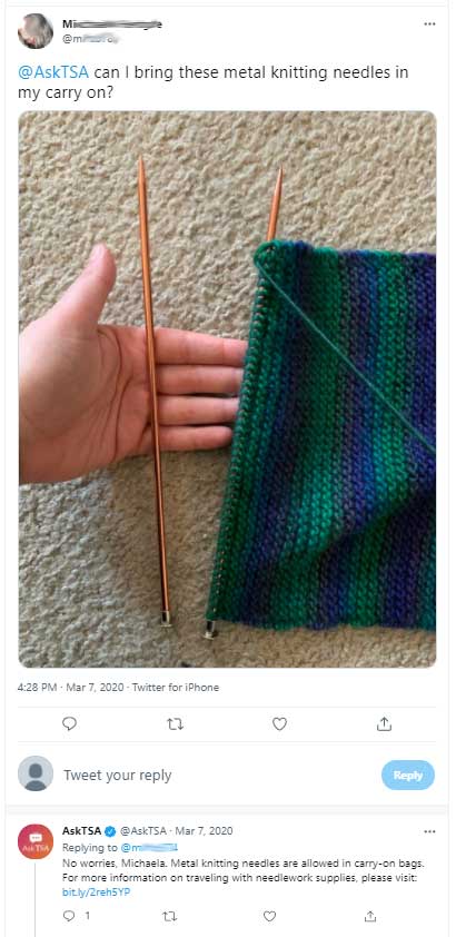 Can You Take Knitting Needles on a Plane