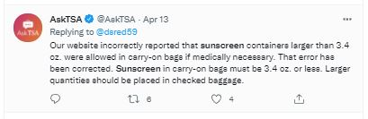 Can you take sunscreen through airport security