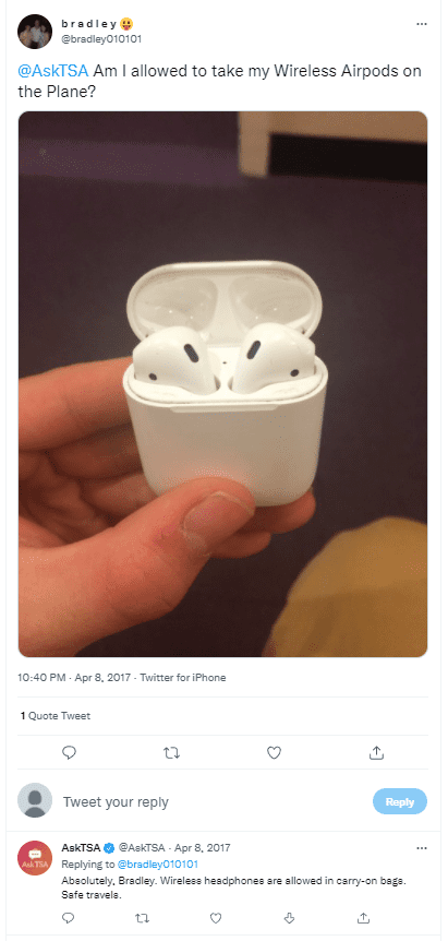 Can you take Airpods through airport security