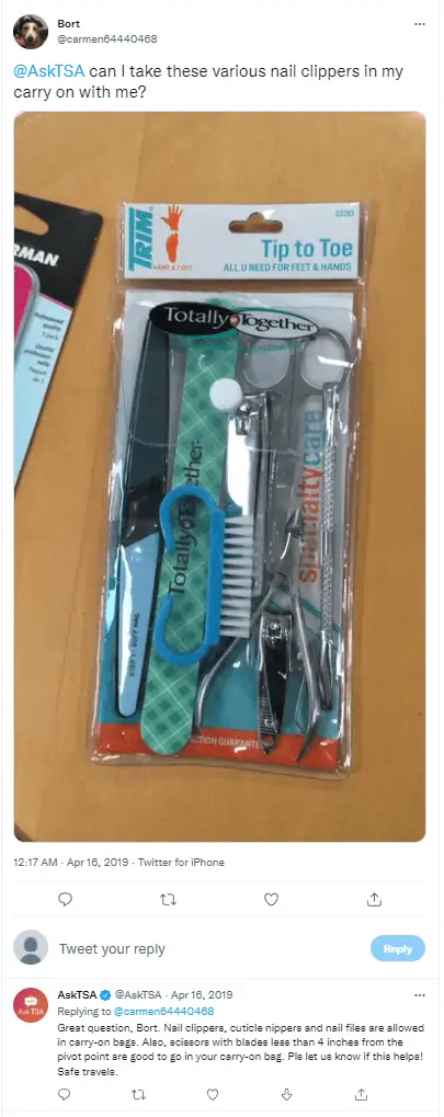 tsa nail clippers