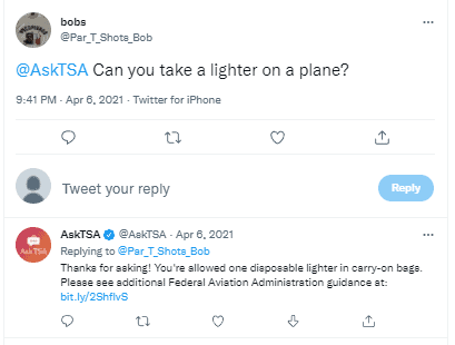 can I take a lighter on an airplane