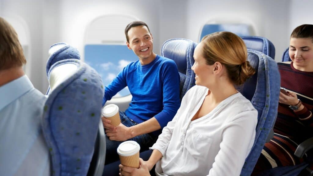 things to do on plane - talk to someone