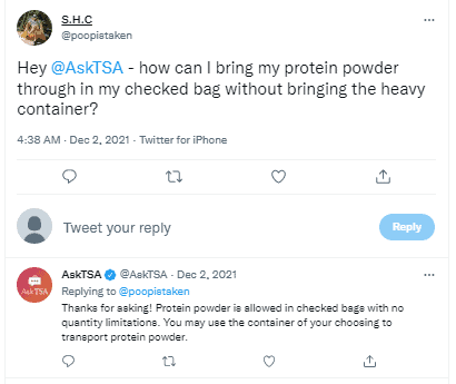 protein powder travel container