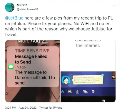 jetblue wifi not working