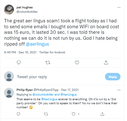 Aer Lingus wifi review
