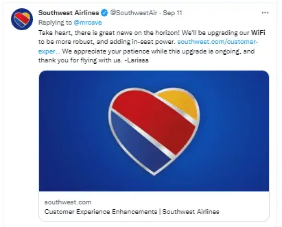 Southwest airlines wifi