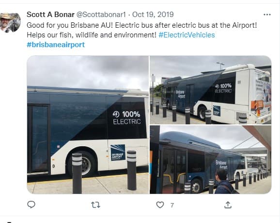 How Long Does It Take To Fly To Australia_Electric bus at Brisbane airport_Twitter