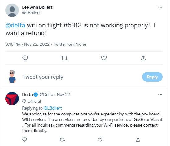 delta wifi refund