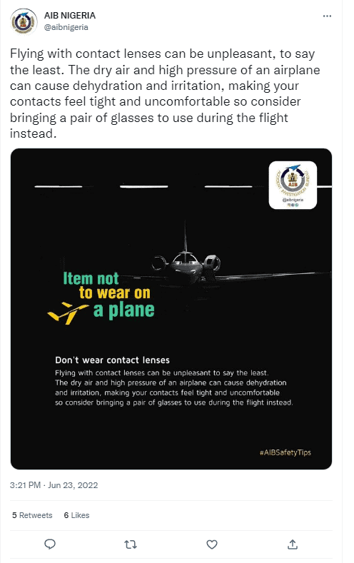 Can you wear contact lenses on a plane