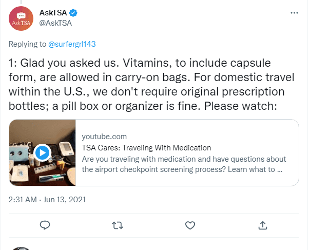 can you bring vitamin gummies on a plane