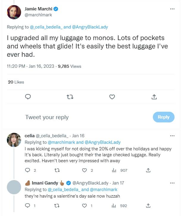 monos carry on luggage review