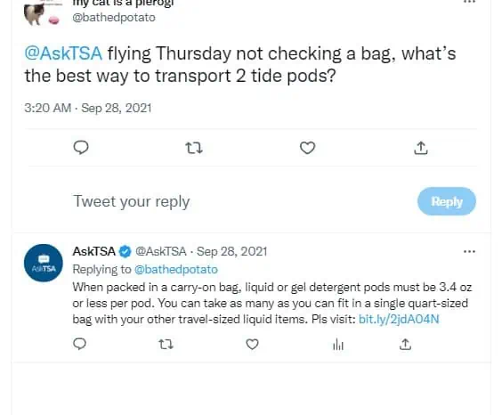 can you bring tide pods in checked luggage