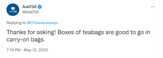 can you take tea bags on a plane