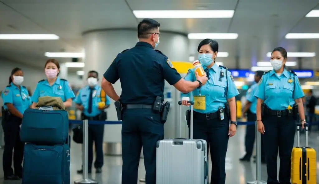 airport security liquids check